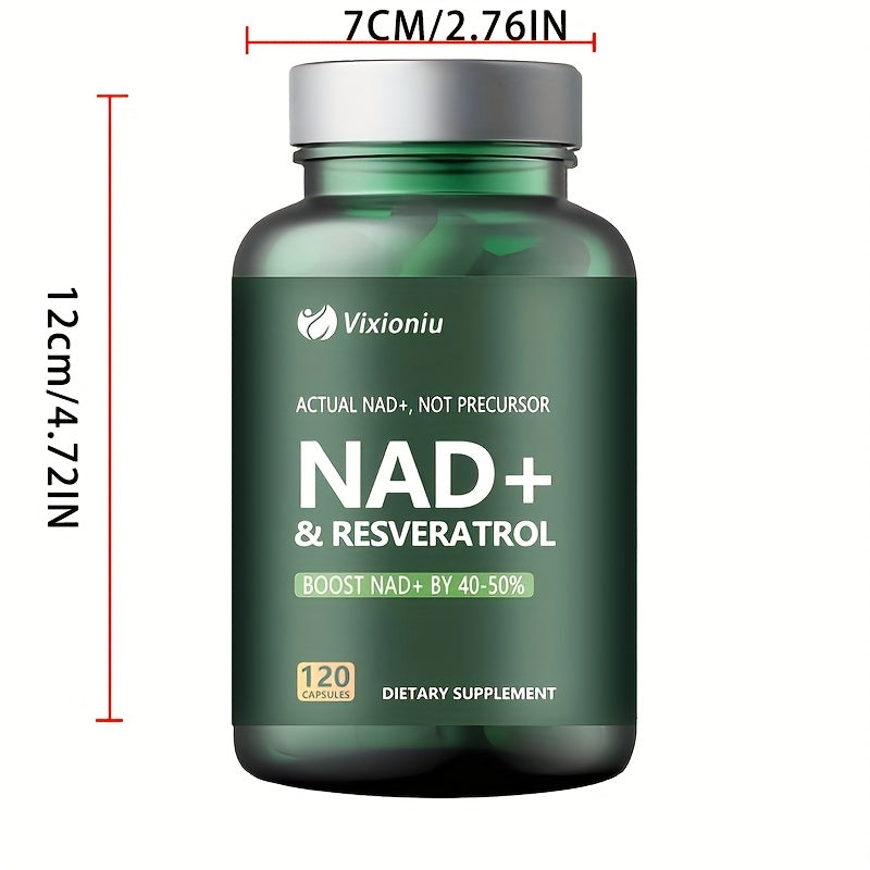 NAD+ Anti-Aging Supplement – Resveratrol for Cellular Energy | 120 Caps