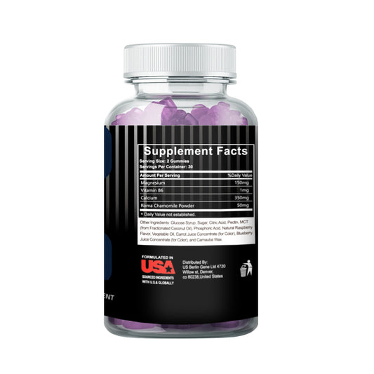 CALM Vitamin B6 Sleep Gummies A Blend Of Berries Vegan Plant-based Non GMO Gluten Free And Gelatin Free. Help You Fall Asleep Naturally