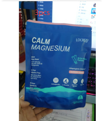 Magnesium Glycinate Calm Stable Drink Mix, Raspberry Lemon Flavor, Stress Sleep Support Powder Packets, 20 On-The-Go Packets