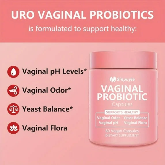 Feminine Vaginal Probiotic Supports PH Balance, Odor Control and Yeast Balance 60 Vegan Capsules