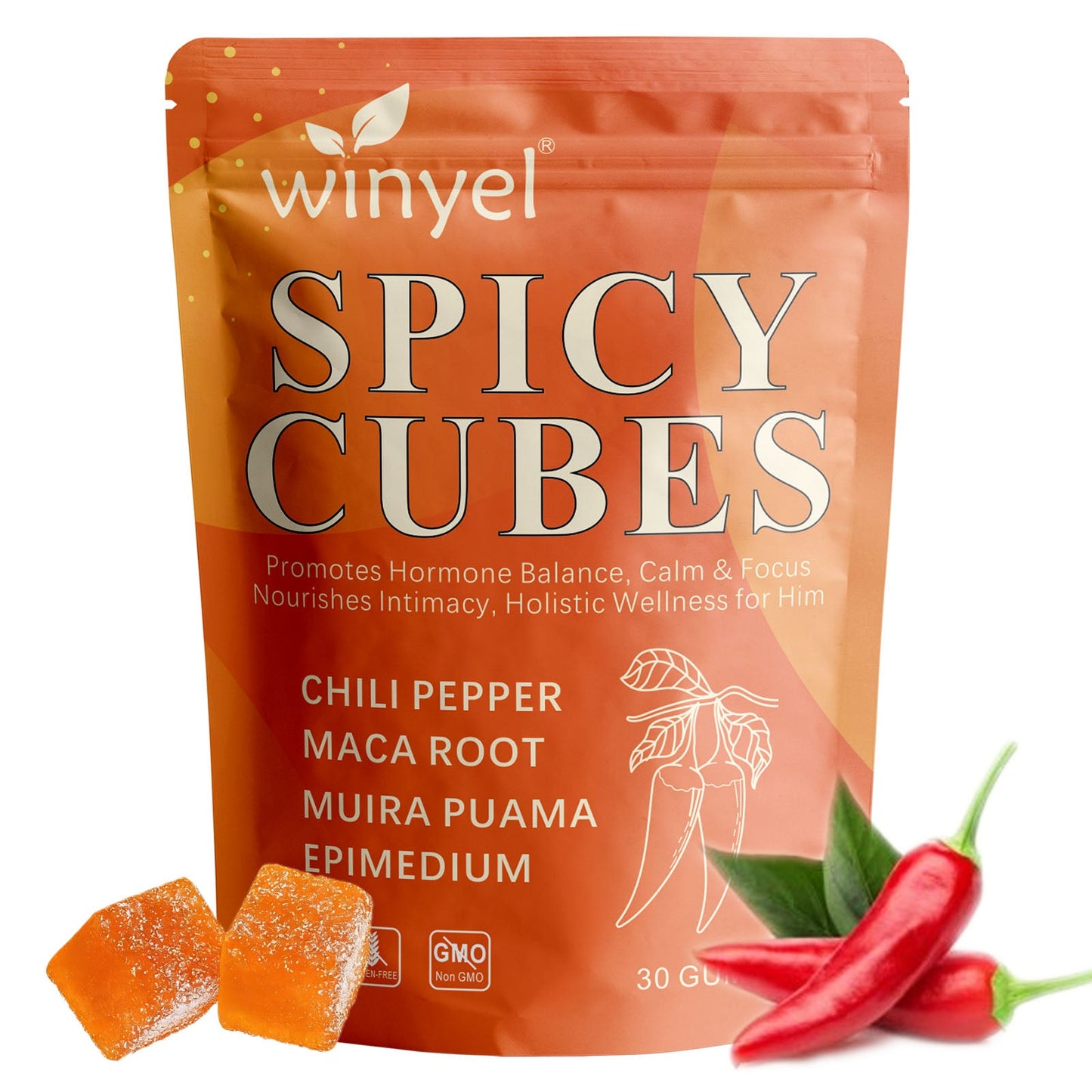 Intimacy Gummies – Maca Root, Chili Pepper & Hormone Balance | 30ct