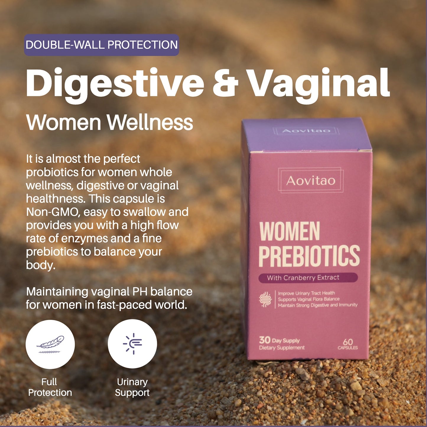 Vaginal Probiotics Women Ph Balance Pills Female Gut Health Prebiotics 60 Billion CFU Capsules