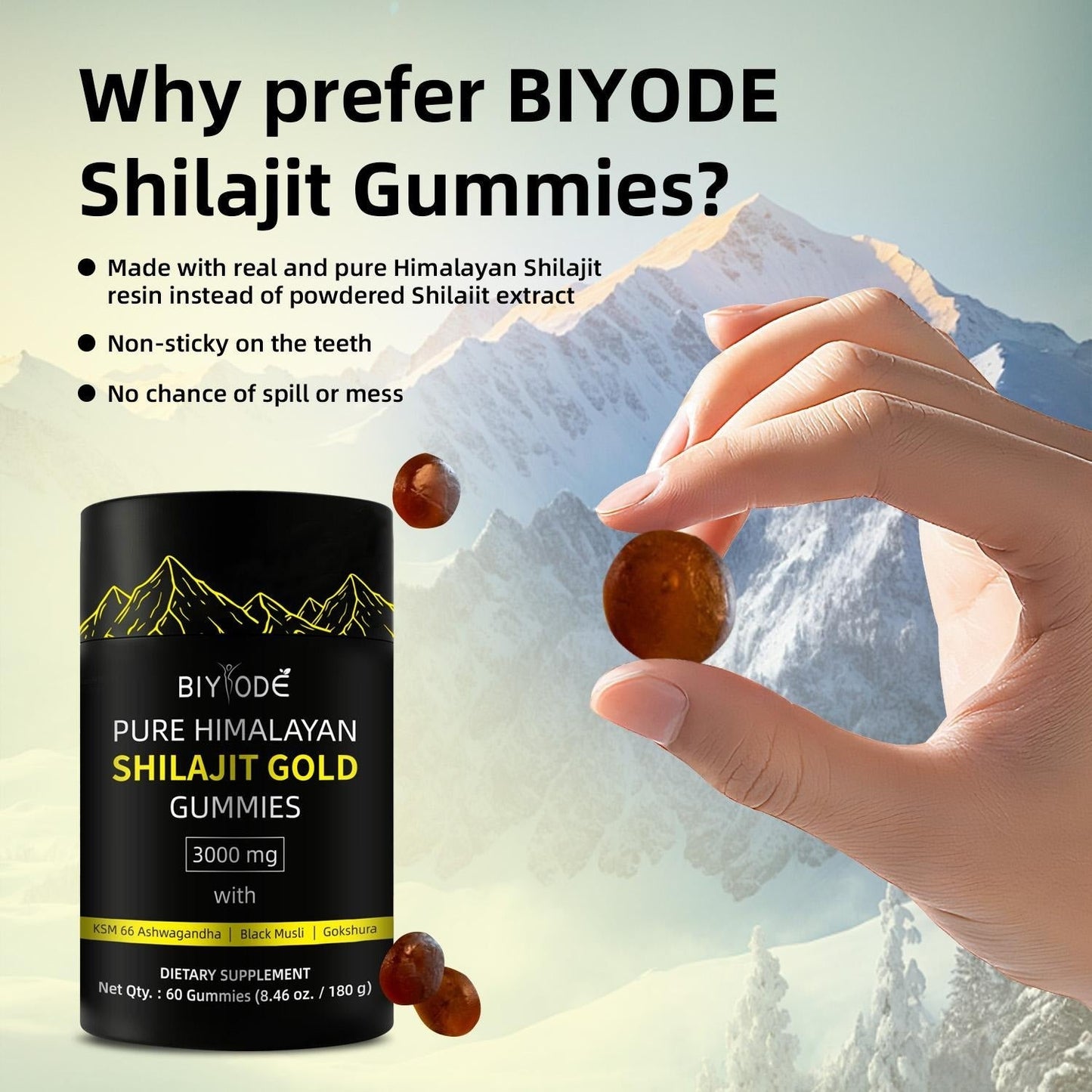 Shilajit & Ashwagandha Gummies – Himalayan Superfood | 60ct