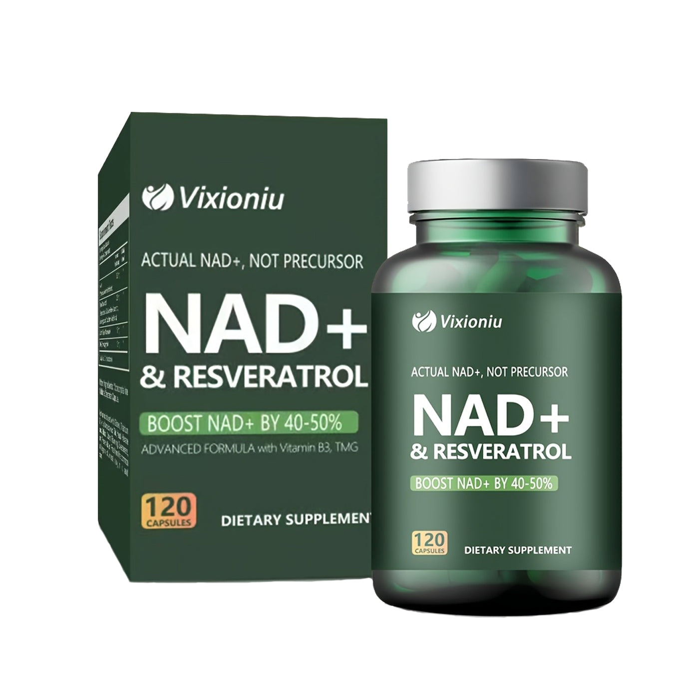 NAD+ Anti-Aging Supplement – Resveratrol for Cellular Energy | 120 Caps