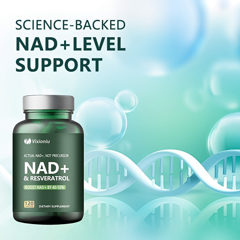 NAD+ Anti-Aging Supplement – Resveratrol for Cellular Energy | 120 Caps