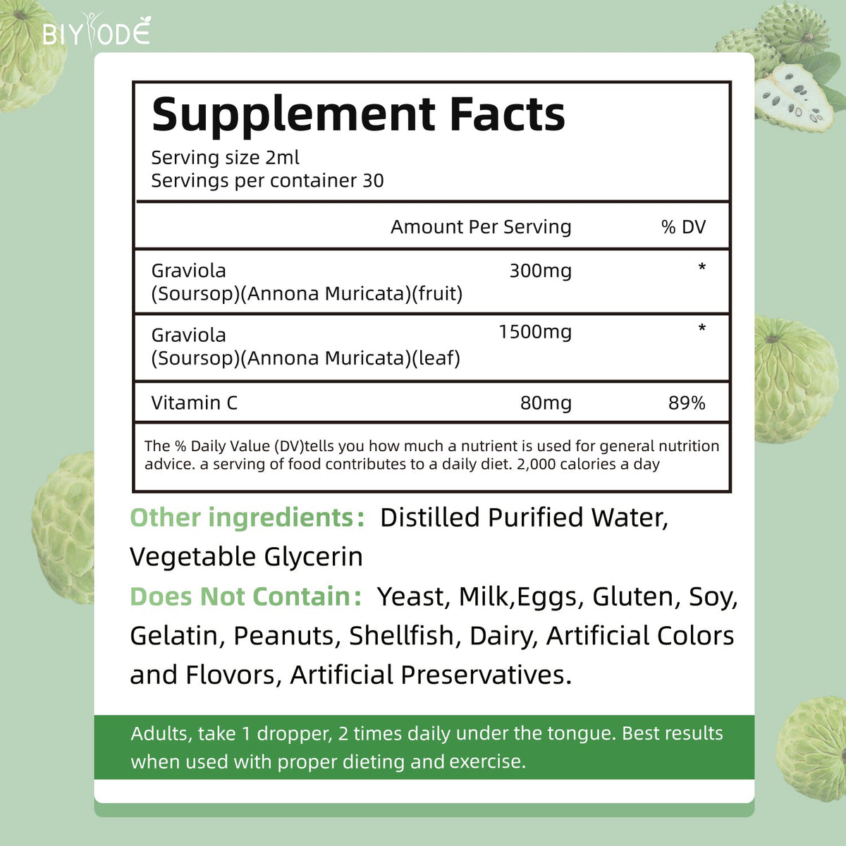 Soursop Graviola Drops In-Stock Ready To Ship BIYODE Wholesale & Customizable