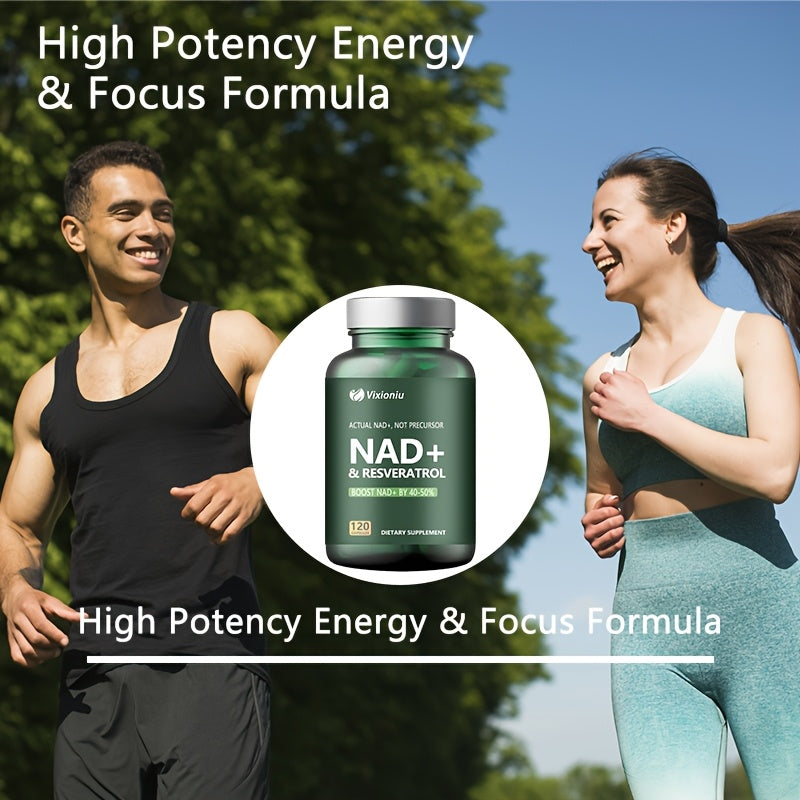 NAD+ Anti-Aging Supplement – Resveratrol for Cellular Energy | 120 Caps