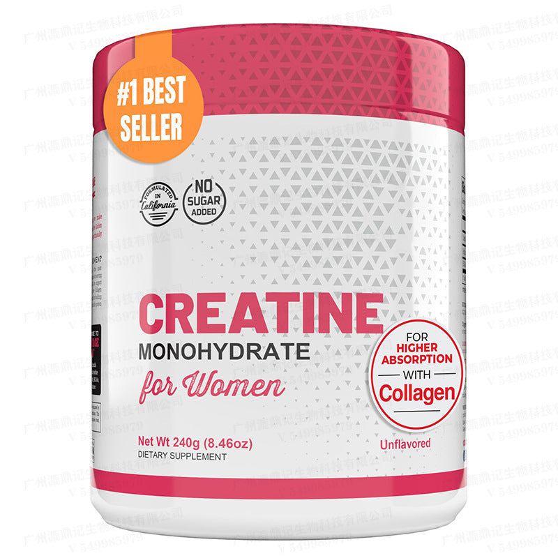 Creatine Monohydrate For Women With Collagen & BCAA, 5000mg Creatine, Unflavored, No Sugar, Supports Glutes, Skin & Recovery, Women Creatine Supplement