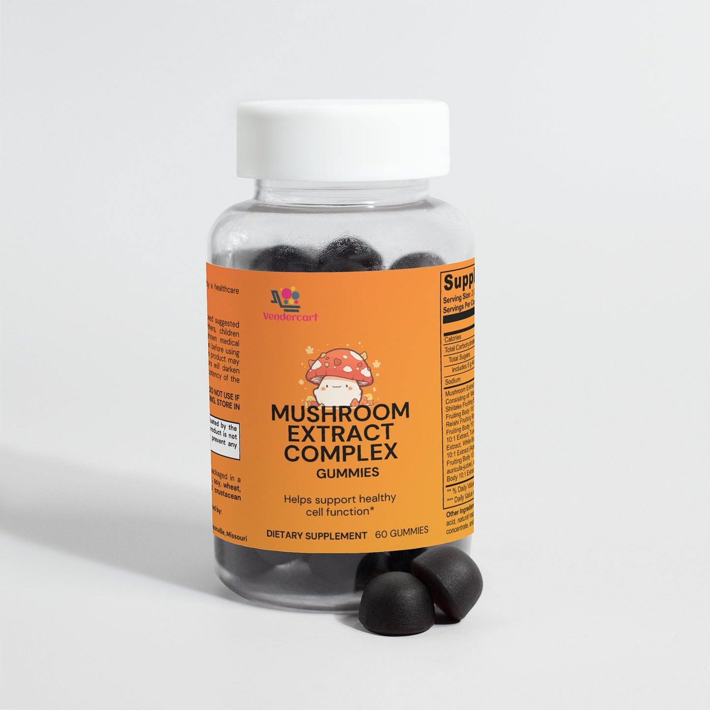 Mushroom Gummies – Lion's Mane, Reishi, Cordyceps & Chaga | 60ct