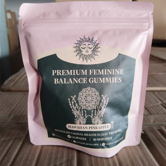 Premium Feminine Balance Gummies, Hawaiian Pineapple Flavor, Supports PH Balance & Vaginal Health, 60 Gummies, 30 Servings