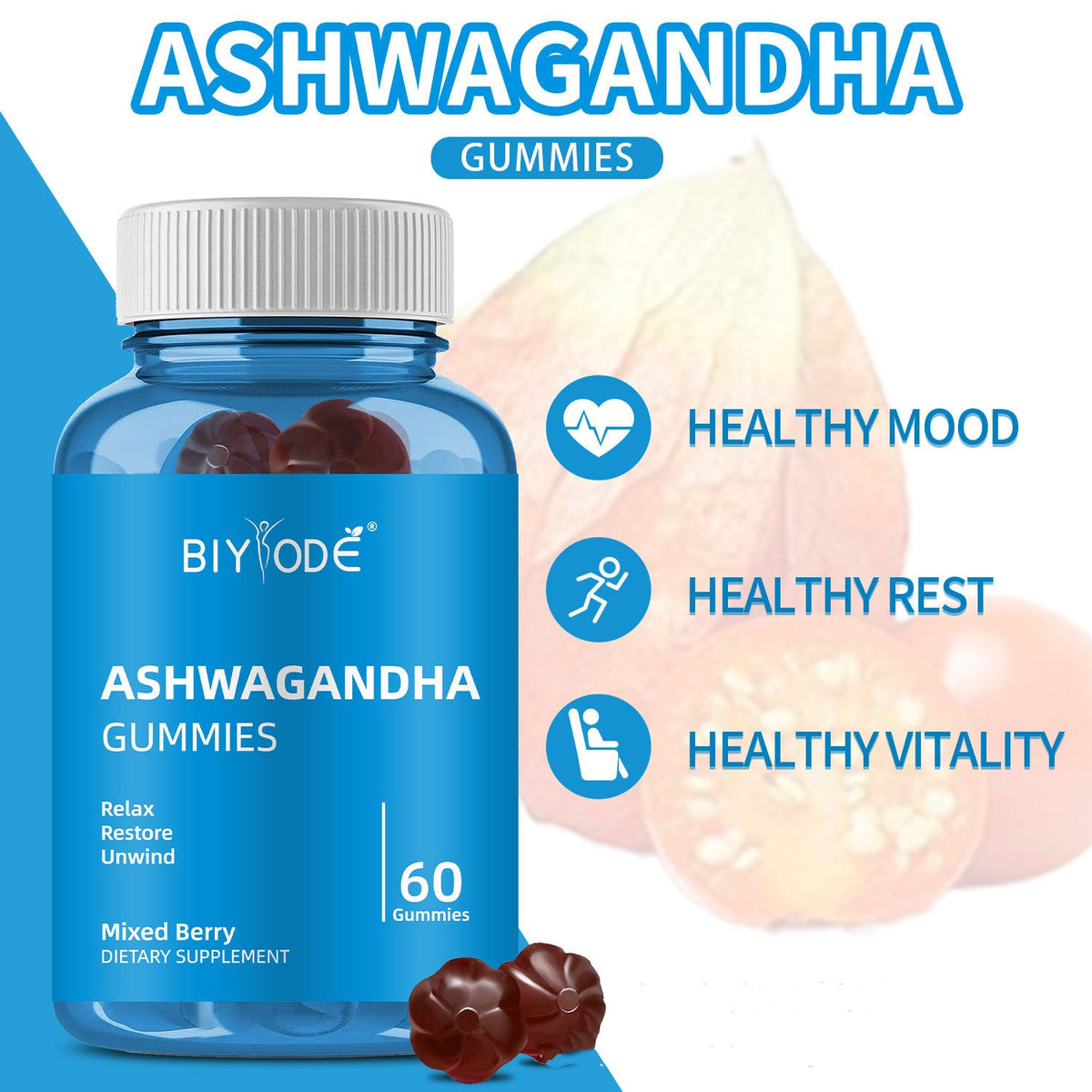 South African Drunken Eggplant  Ashwagandha  Fruit Gummy