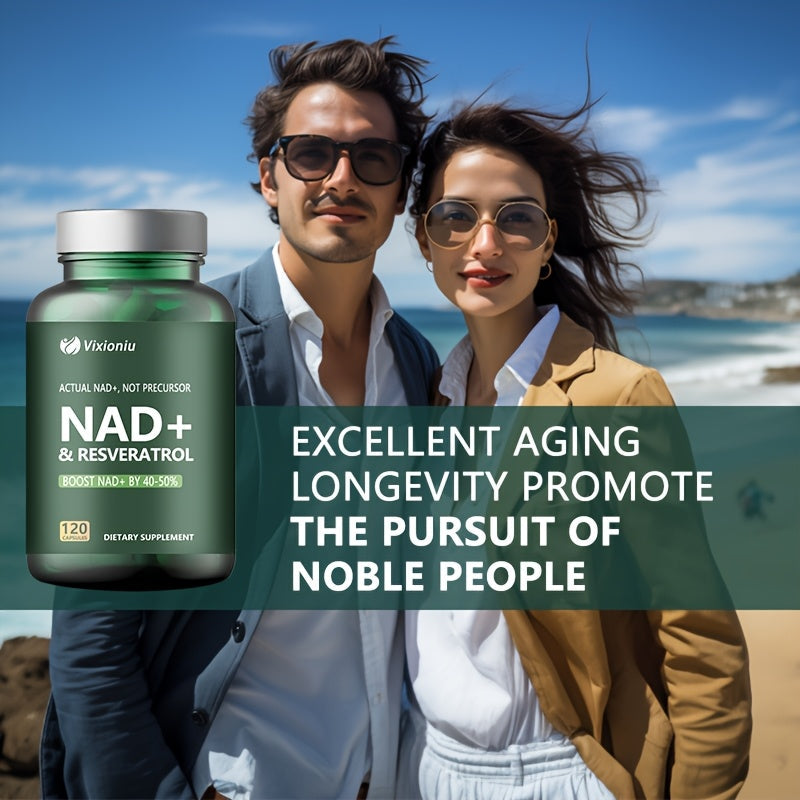 NAD+ Anti-Aging Supplement – Resveratrol for Cellular Energy | 120 Caps