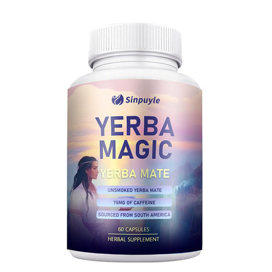 Yerba Magic Yerba Mate Pure Clean Energy Gut Health Supplements Probiotic Digestive Support Capsules Immune Support Daily Wellness 60 Capsules Bottle