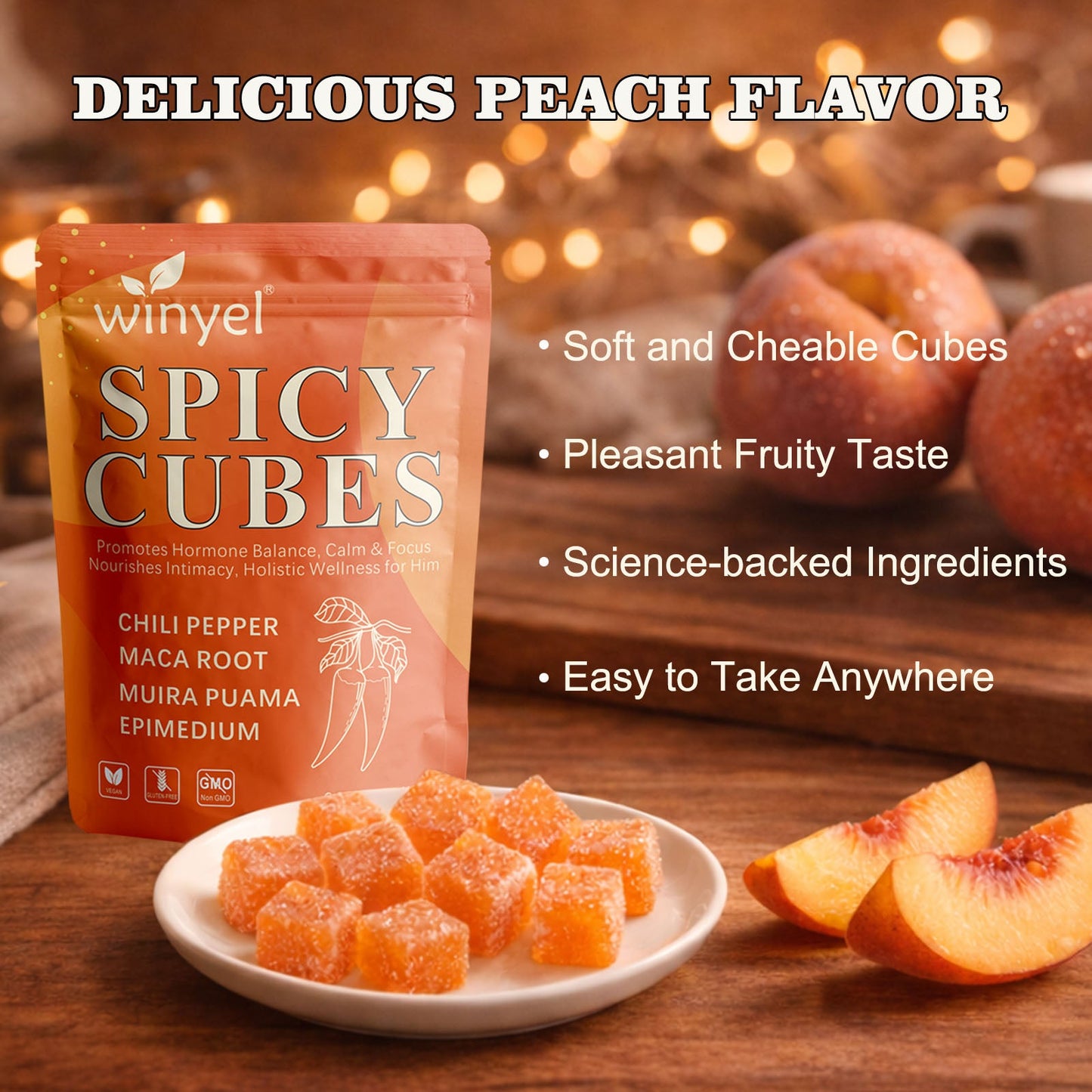 Intimacy Gummies – Maca Root, Chili Pepper & Hormone Balance | 30ct