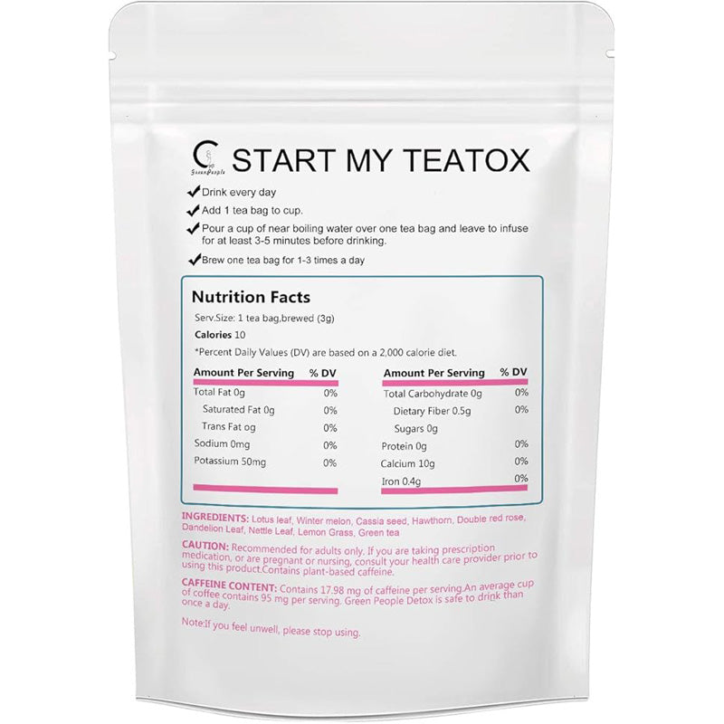 Leaf Cleanse Tea Bags, Natural Herbal Detox Tea For Lung Support, Metabolism & Immune Boost
