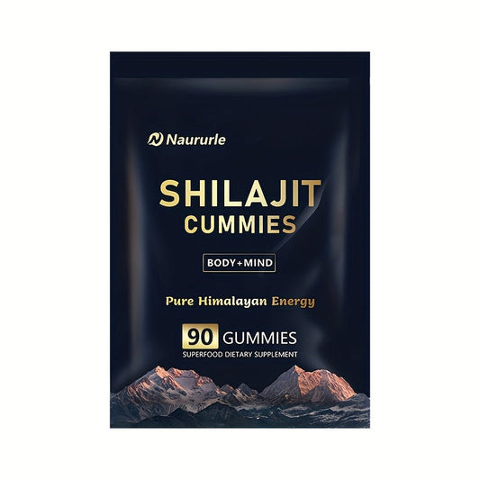 Shilajit Gummies Himalayan Energy Supplement Body & Mind Support Superfood Vitality Gummies 90 Count Naururle