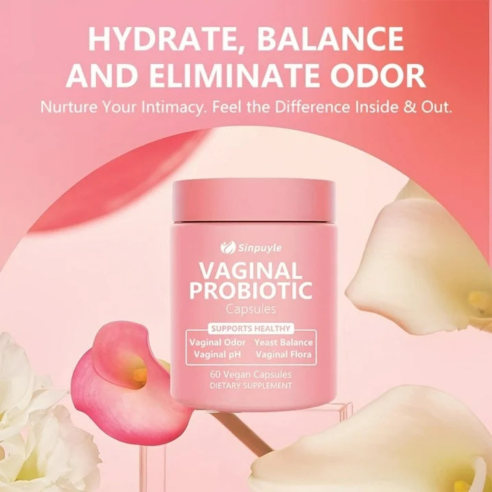 Feminine Vaginal Probiotic Supports PH Balance, Odor Control and Yeast Balance 60 Vegan Capsules