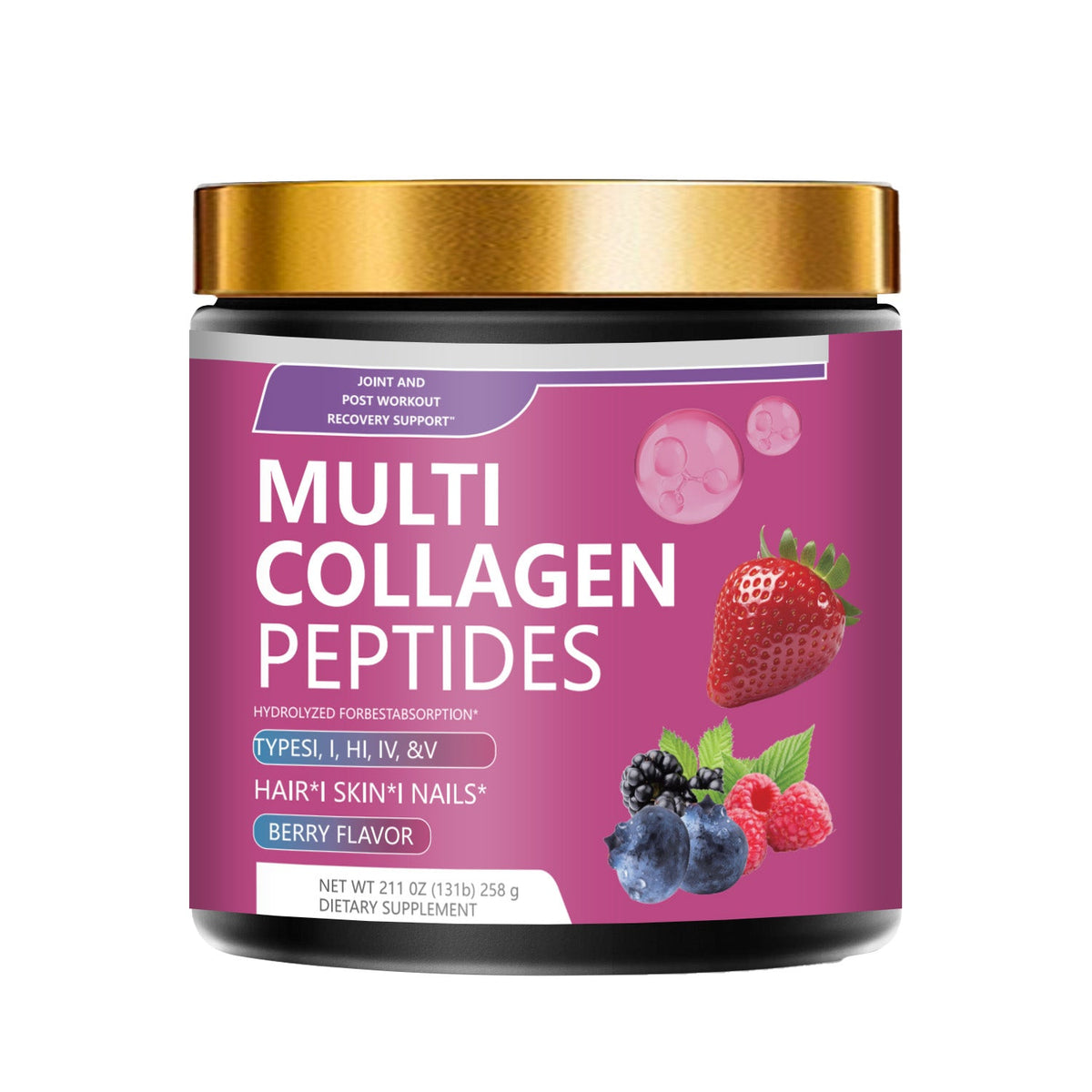 OEM ODM Private Label Multi Collagen Peptides Gummies Bottle Immune Support Custom Supplement Factory